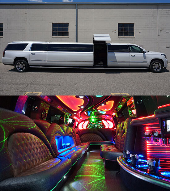 20 passenger Escalade or Hummer limo -  Sacramento limousines Transportation Service